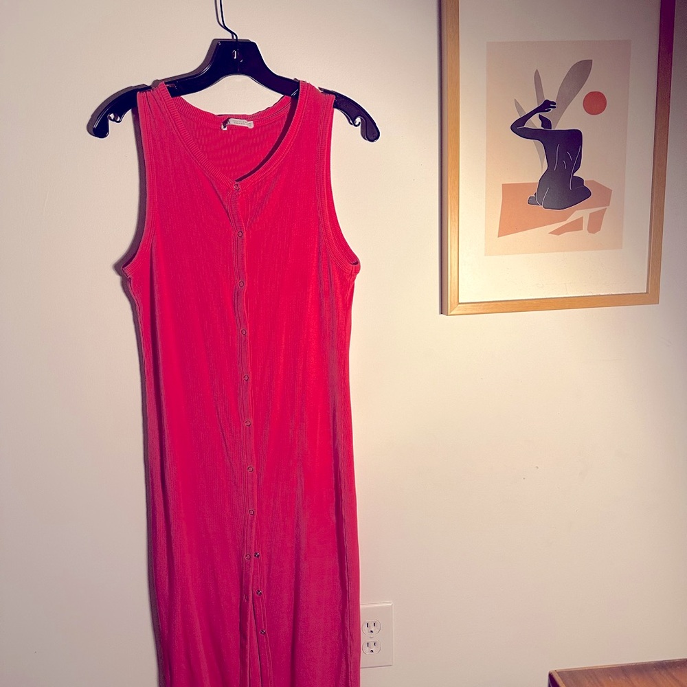 Zara ribbed knit pink midi dress. Size M